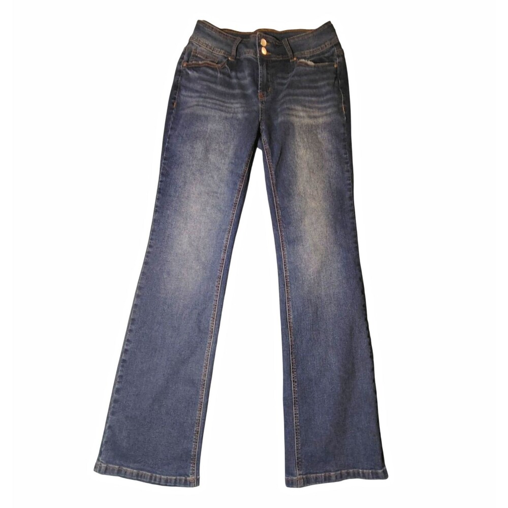 Flamingals Women's Bootcut Medium Wash Blue Stretch Denim Jeans Size L 00099